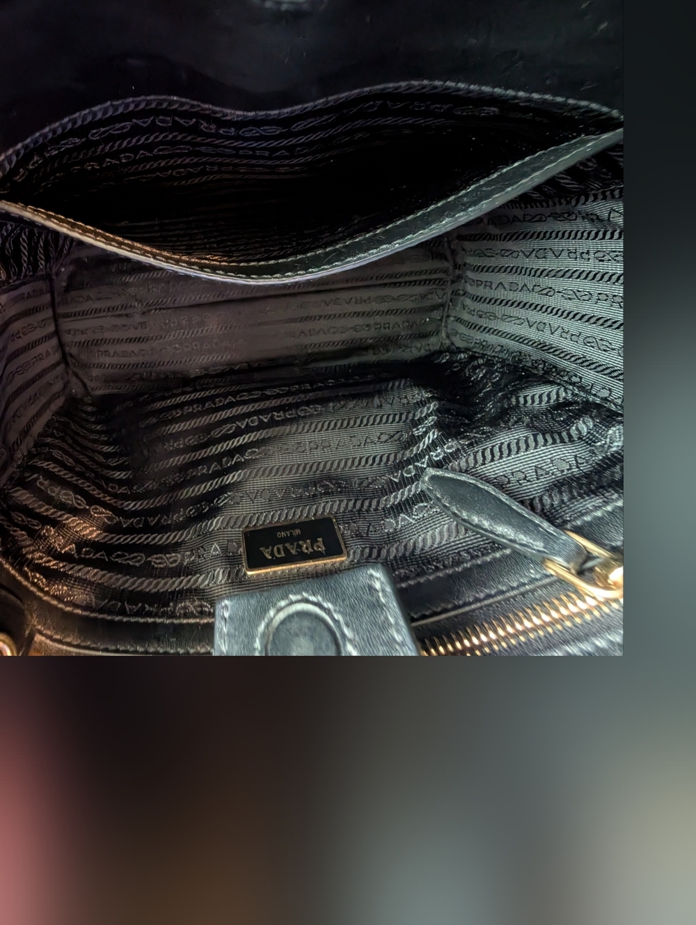 Prada Saffiano Leather Grey/Black Top Handle Tote Rehab Project Bag! - Picture 9 of 16